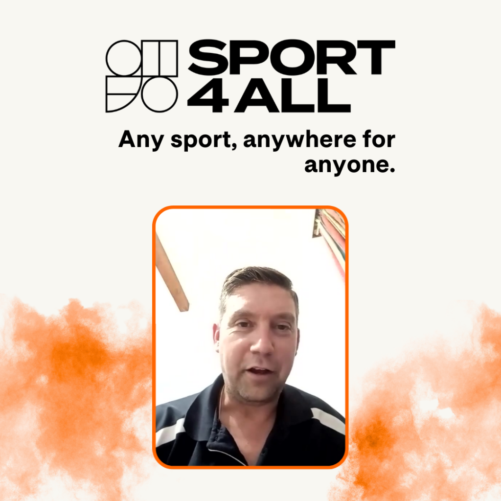 Ben Austin image with Sport4All logo on top