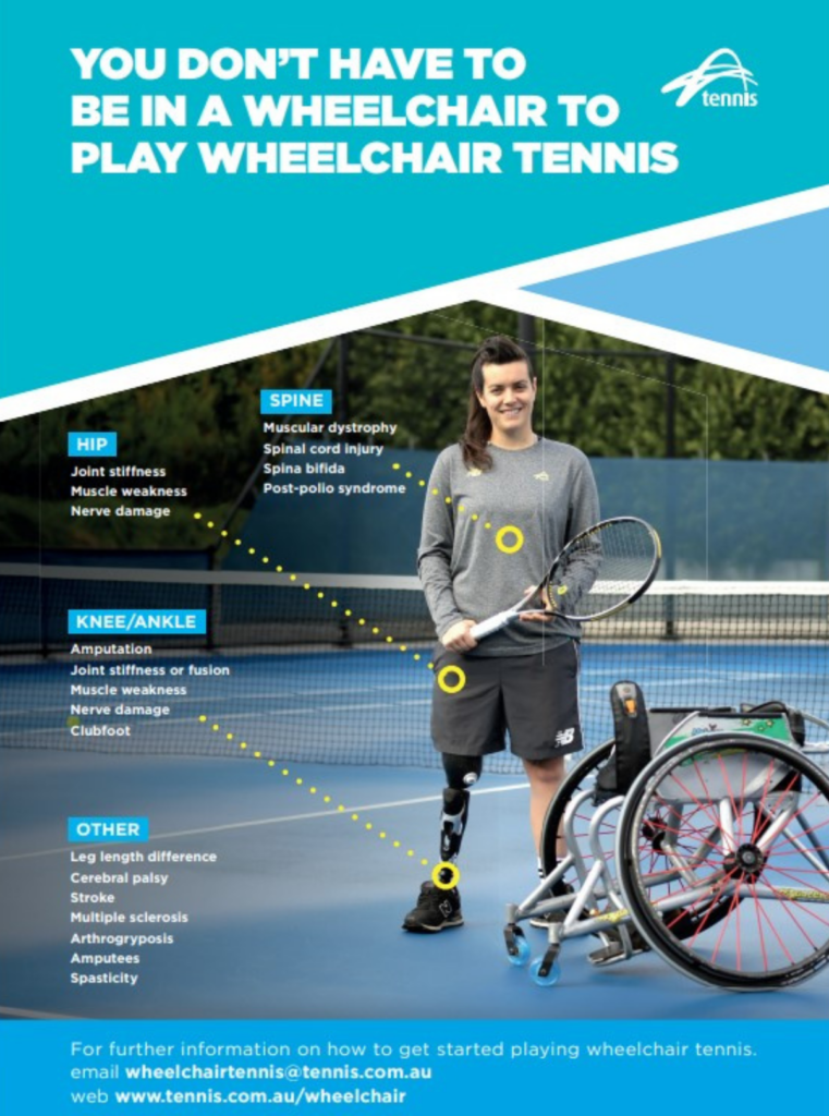 Tennis Australia's wheelchair tennis promotional poster