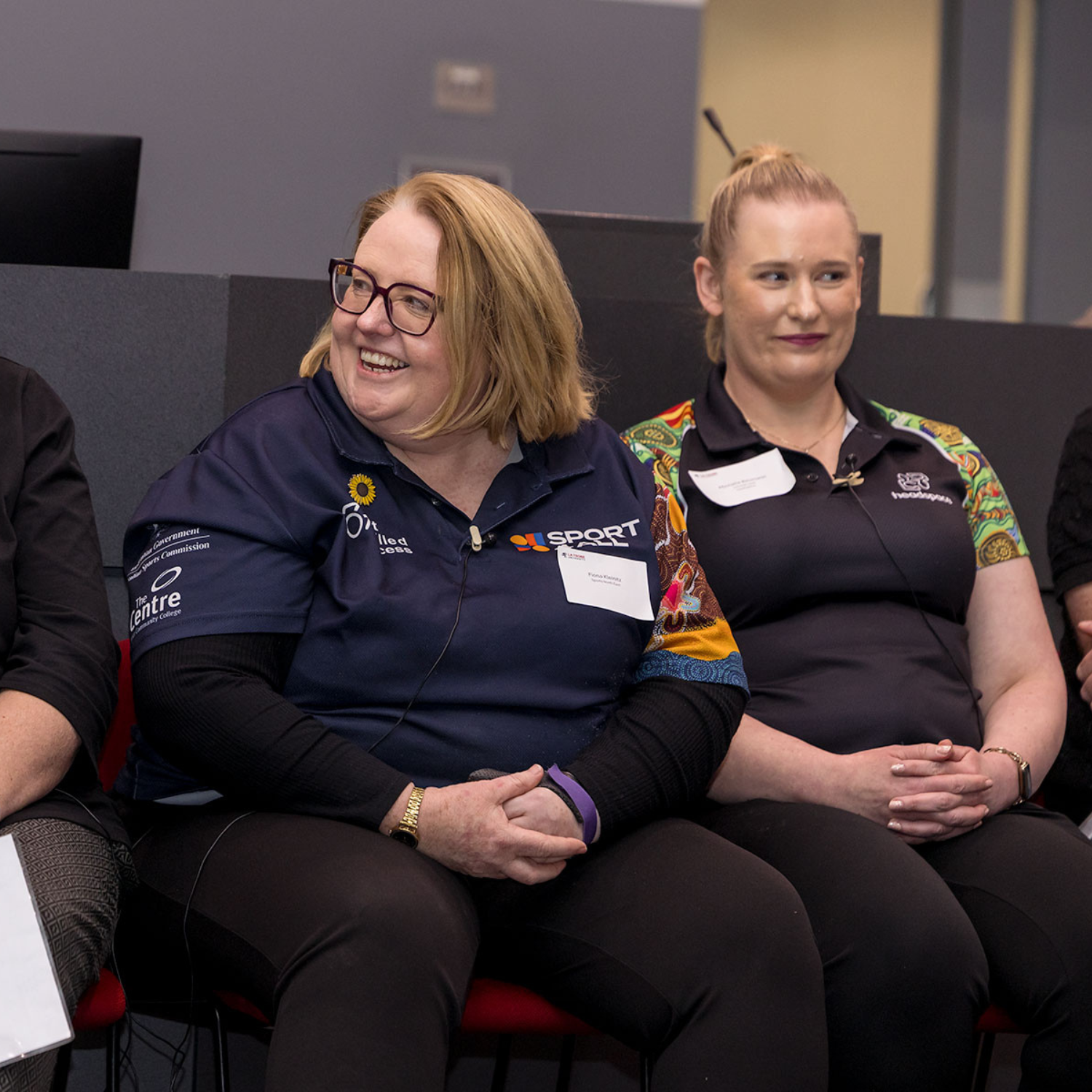 Sport4All Inclusion Coach, Fiona, is sitting next to another panelist.