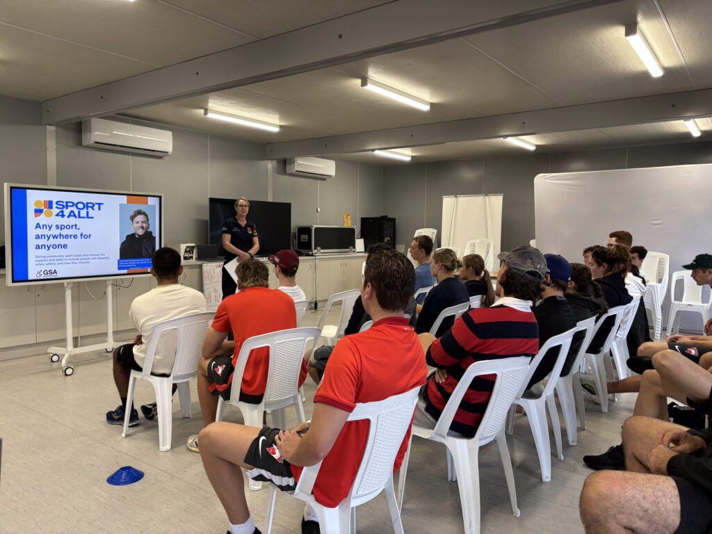 Acting State Manager – NSW & ACT, Jenny Crandell facilitating the AFL session.